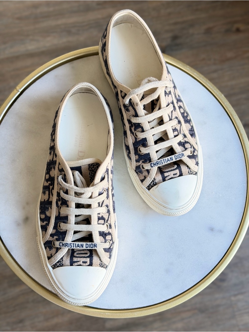 Christian Dior Walk'n'Dior Oblique Canvas Low-Top Sneakers - Size 37.5 EU